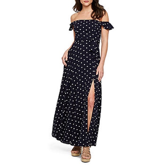 premier amour short sleeve cold shoulder floral maxi dress